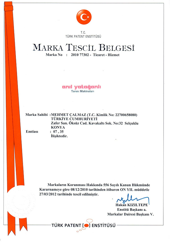 Marka Tescil Belgesi